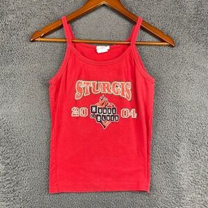 Sturgis House of Blues Tank Top Red G*B Apparel 2004 Graphic Sleeveless M‎